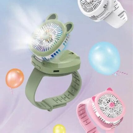 Mini Fan Cartoon Watch, Small USB Rechargeable Wrist Fan, Handheld Desktop Fan, Mini Hand Held Cooling Fan, Mini Cartoon Wristband Fan, Children Travel Air Cooler, Cute Design Fan For Kids