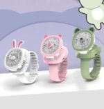 Mini Fan Cartoon Watch, Small USB Rechargeable Wrist Fan, Handheld Desktop Fan, Mini Hand Held Cooling Fan, Mini Cartoon Wristband Fan, Children Travel Air Cooler, Cute Design Fan For Kids - Image 3