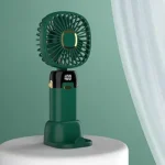 Foldable USB Neck Hanging Fan 5 Speed USB Fan Led Display Screen Rechargeable With Phone Stand - Image 7