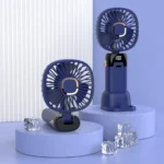 Foldable USB Neck Hanging Fan 5 Speed USB Fan Led Display Screen Rechargeable With Phone Stand - Image 6