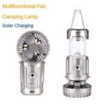 6in1 portable outdoor LED camping lantern with fan solar charge rechargeable light energy saving tent lamp flashlight - Image 4
