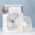 10 inch Portable Air Conditioner Fan Usb Electric Fan With Led Night Light, Fine Mist Water, And Humidifier Function Led Night Light Water Mist Mini Fan Cooler - Image 5