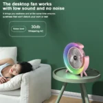 USB Charging Colorful Running Horse Lamp Standing Fan Portable Charging Small Fan Loop Silent Low Noise Atmosphere Light - Image 8