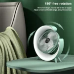 USB Charging Colorful Running Horse Lamp Standing Fan Portable Charging Small Fan Loop Silent Low Noise Atmosphere Light