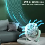USB Charging Colorful Running Horse Lamp Standing Fan Portable Charging Small Fan Loop Silent Low Noise Atmosphere Light - Image 4