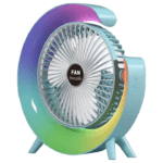 USB Charging Colorful Running Horse Lamp Standing Fan Portable Charging Small Fan Loop Silent Low Noise Atmosphere Light - Image 2